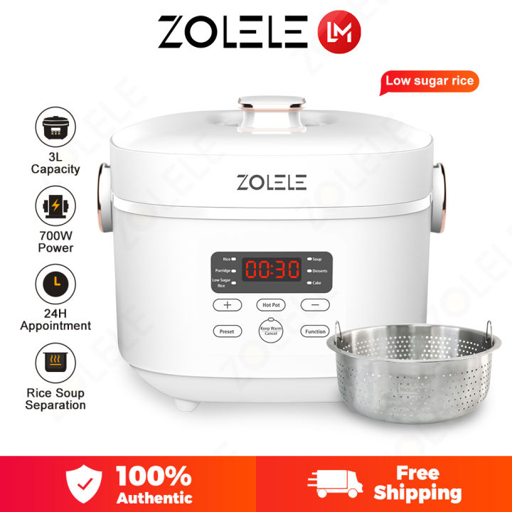 ZOLELE ZB500 MultiFunction Lowsugar Rice Cooker 3L Sugar Reducing Rice Cooker Lazada PH