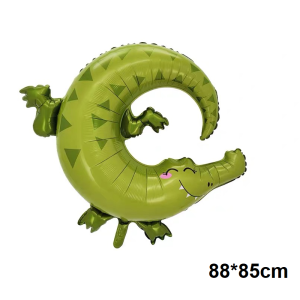 DINOSO Balon Foil Karakter Animal Zoo Jungle Zebra Leopard Macan Gajah Monkey Singa Buaya Balon Dekorasi Ulang Tahun Tema Kebun Binatang