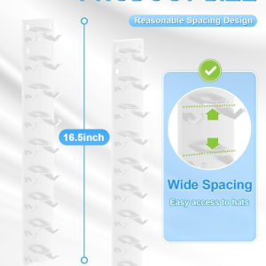 BHQ 10Grid Wall Mounted Baseball Cap Display Shelf Hat Rack for Door/Wardrobe Storage Organizer