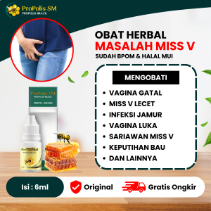Obat Miss V Lecet Dan Perih - Vagina Gatal - Infeksi Jamur Vagina - Keputihan Becek Dan Bau - Sariawan Miss V - Miss V Bengkak - Herpes Kelamin - Kutil Kelamin - Propolis SM Herbal Alami