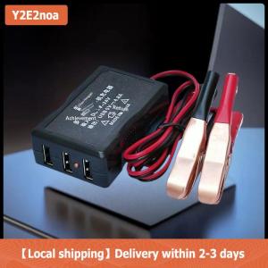 【Local shipping】 1Pcs 12V 24V To 5V Emergency Power USB Adapter With 3USB Ports And Battery Clip For High-Efficient Phone Charging