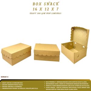 Box Snack 12X16 Dus Roti Snack Box 16x12 Bahan 200 Gsm (Isi 20 Pcs-B.AR64K14)