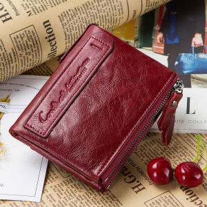 CONTACTS HOT Genuine Cowhide Leather Vintage Men Wallet Short Coin Purse Small Wallets Brand High Quality Designer Wallets