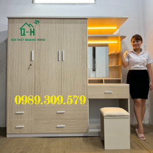 TỦ NHỰA ĐÀI LOAN 3 CÁNH KÈM BÀN TRANG ĐIỂM CAO CẤP HCM