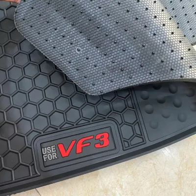 THẢM LÓT SÀN CAO SU xe Vinfast VF3 Hàng cao su đúc không mùi dễ vệ sinh chống trơn trượt