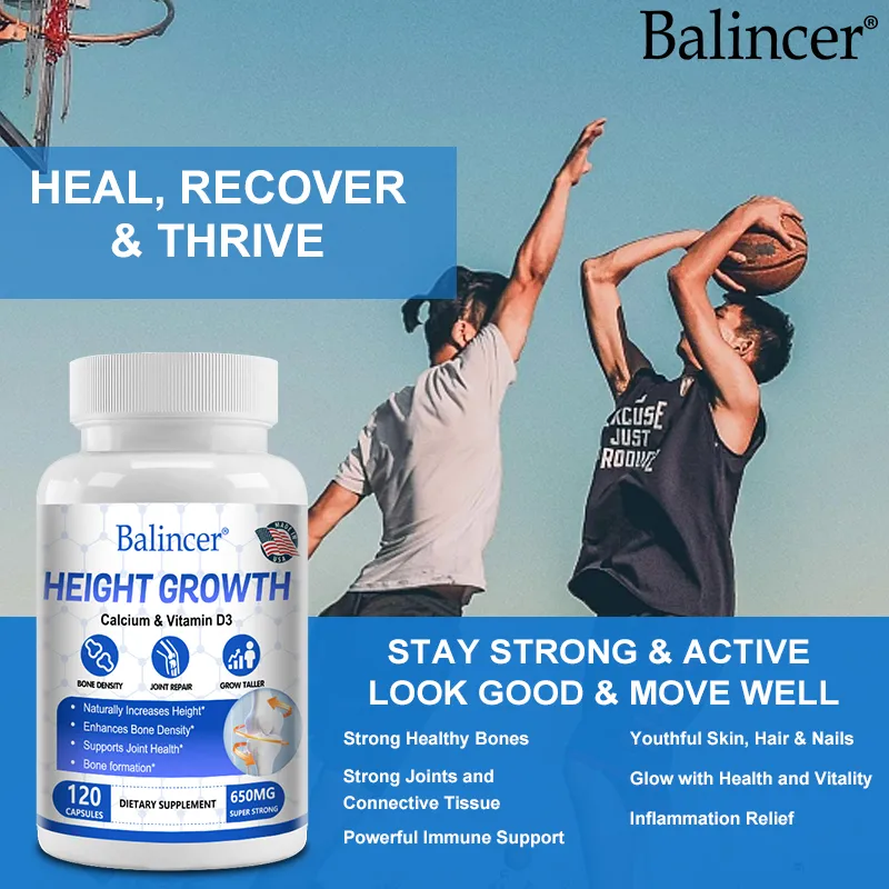 BALINCER Height Growth Supplement - Helps Bone Strengthening and Growth - Height Growth Enhances Physical Regulation Vitamin D3 Bone Strengthening Capsules - Lazada | Lazada Philippines