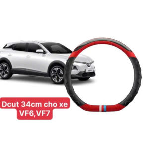 Bọc Vô Lăng VINFAST VF8VF5E34  Bọc D CUT Size 36cm Dáng 3 Sọc Thể Thao Cao Cấp [Giá Rẻ]