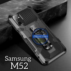 Casing Hp Untuk Samsung Galaxy M52 Soft Case Kickstand Armor Belt Clip Terbaru