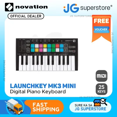 Novation Launchkey MK3 Digital Piano Keyboard 5-Pin 16x2 Char Screen MIDI Output (Available Keys in 25 49 61) | JG Superstore