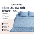 Bộ chăn ga gối lụa 100% Tencel 60s trơn màu - Mướt Bedding, bộ 5 món kèm chăn chần cao cấp. 