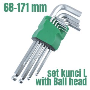 Set Kunci L Kunci Segi Enam 9 Pcs Hex Key 68mm-171mm Praktis Tahan Lama Anti Karat - 10197