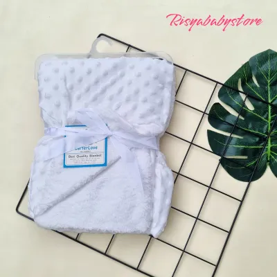 Selimut bayi Carter double flece embos Selimut bayi tanpa topi bintik polos