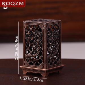[COD] KOQZM KITCHEN Alloy Censer Incense Holder Square Cylinder Vertical Incense Indoor Aromatherapy Home Ornament Chinese Inense s