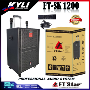 KYLI - NEW FT-SK1200 12 INCHES PROFESSIONAL AUDIO SPEAKER W/ 2 MICROPHONE AND REMOTE CONTROL