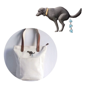 Cute Animal Waste Brooch Accessories Playful Dog Poop Brooch with Heart shaped Stone Punk Party Brooches Pin Ornament