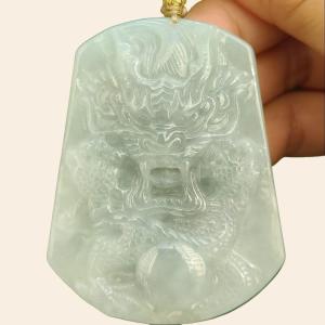 Crafted as Dragon Pendant on Natural Type A Jadeite Jade certificate weighs 40.23 grams measurement 59 * 45.8 * 8.7 mm - SG Local Seller (pendant341)