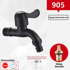 304 Kran air Tembok Stainless Minimalis Keran air taman BLACK kamar mandi bak faucet bathroom