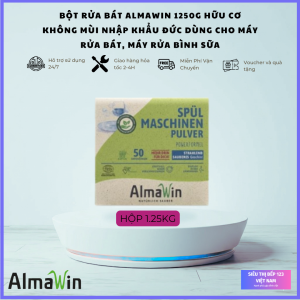 Bột rửa bát Almawin hữu cơ không mùi nhập khẩu Đức dùng cho máy rửa bát máy rửa bình sữa