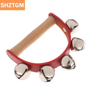 [COD] SHZTGM Handbell Hand Bells With 5pcs 7pcs Jingle Bells Wood Handle Musical Instrument Bell Toy Gift For School Music Class Home Daycare