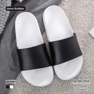 Sandal Selop Sandal Slip On Bahan Karet Sol Hitam Motif