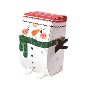 MMLUCK 10Pcs ความแปลกใหม่ กล่องขนมคริสต์มาส การ์ตูนลายการ์ตูน คุกกี้คุกกี้ กล่องของขวัญกระดาษ น่ารักน่ารักๆ อุปกรณ์งานเทศกาล บรรจุภัณฑ์ของขวัญคริสต์มาส บรรจุภัณฑ์ขนม/ขนม/ช็อคโกแลต