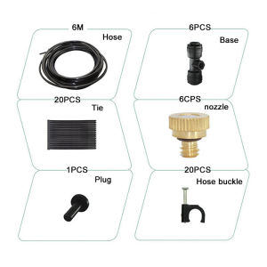 เครื่องพ่นหมอกละอองน้ำหล่อเย็นระบบพ่นหมอกสำหรับใช้ในสวนกลางแจ้งสเปรย์พ่นน้ำสำหรับรดน้ำในบ้านสวน