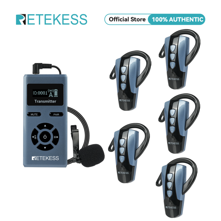 Retekess TT106S Sistema Guida Turistica Wireless – 30 Ricevitori Auricolari, 200 M, 9999 Canali