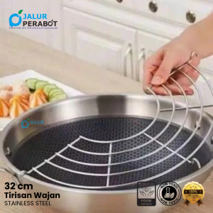 Tirisan Wajan Stainless Asli Original 32cm Baik Bermutu Memuaskan Tebal Dan Mengkilap Tidak Bisa karatan
