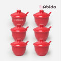 Abida 1 Lusin Mangkok Sambal Melamin - Mangkok Sambal Tutup - Wadah Sambal Tutup - Tempat Sambal Tutup Melamin - U2403. 