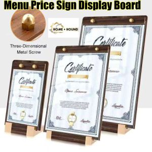HOME + HOUND A4 Milk Tea Coffee Shop Desktop Display Billboard Acrylic Menu Price Sign Display Board Certificate Holder Stand