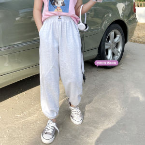 Boy Pants Girls Trousers Middle and Big Childrens Sports Pants Primary School Students Ice Porcelain Cotton School Pants Spring and Autumn Pants 2334