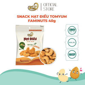 Hạt điều vị tomyum chua cay Faminuts Túi 40g - snack hạt điều bể đôi ăn vặt giàu dinh dưỡng