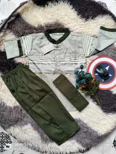 koko kurta anak laki laki usia 1-12th motif list RANDOME lengan panjang bahan katun toyobo