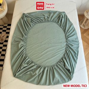 Ga Giường 1m2 1m4 1m6 1m8 Cotton Tici Màu Trơn Không Bai Xù Drap Giường Bo Chun Kín Cao Cấp