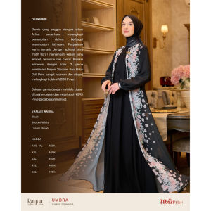 Jual Gamis Nibras Muslimah Umbra Black Sarimbit Rayya Gamis Premium