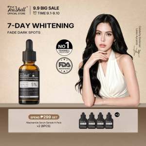 【FDA Approved】Teashell Whitening Serum 5% Niacinamide & Alpha Arbutin 30ml - Fade Dark Spots Brighte 4.8 10K+ ratings 10K+ Sold