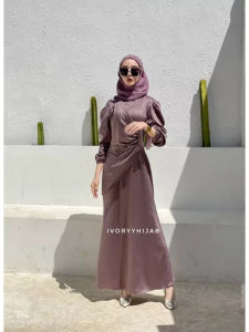 Gamis Serut terbaru Dress sragam bridesmade gamis syari dress fresia satin slik bisa cod!!!