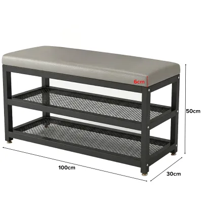 JIJI.SG Tregna Bamboo Shoe Rack Bench Convenient Seat Wearing