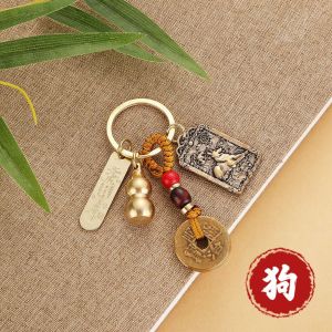 十二生肖赵公明钥匙扣招财令挂件武财神招财保平安方牌吊坠铜饰品礼物 Zodiac Zhao Gongming Key Chain Charm Pendant Wu God of Wealth Charm Bao Ping An Fang Brand Pendant Copper Jewelry Gift