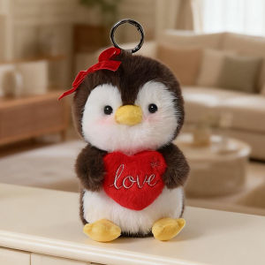 1 PC Cartoon Gift Party Series Plush Toys Cute Fluffy Gift Box Kitten Bear Penguin Doll Lovely Bags Hanging Toys Cute Xmas Gift