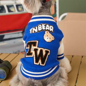 DY Loving Áo Khoác Cho Thú Cưng Áo Khoác Len Cho Chó Co Giãn Cao Áo Khoác Bóng Chày Dệt Kim Poodle Len