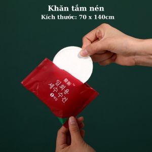 Khăn Nén Hàn Quốc Dạng Viên Kẹo Dùng 1 Lần Bỏ Túi Du Lịch Tiện Lợi