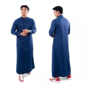 Gamis Pria Slimfit Jubah Pria Jubbah polos kancing kotak Jubah Gamis Muslim Pria Model Terbaru