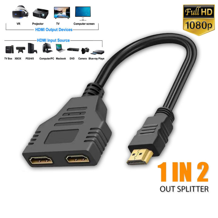 HDMI Splitter Adapter 1080P HDMI Male to Dual HDMI Female to