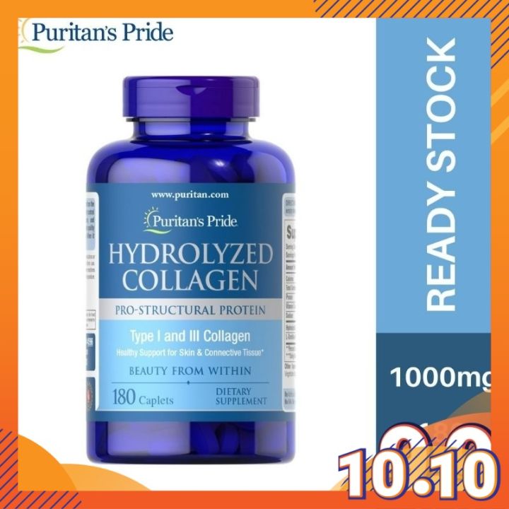 Puritan's Pride Hydrolyzed Collagen Type I & III Collagen 1000mg 180