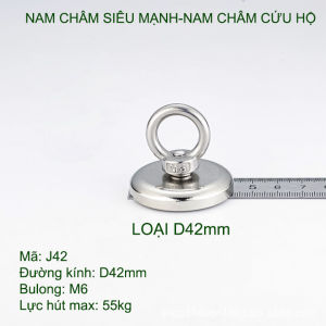 Nam châm cực mạnh cứu hộ đa năng tròn loại D16 D20 D25 D32 D36 D42 D48mm tùy chọn (bộ 1-2 cái)