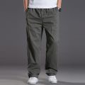 Men's Cotton Pants Loose Straight Cut Work Jogger Pant  Seluar Slack Lelaki Casual Cargo Trousers. 