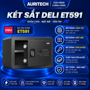 Két Sắt Vân Tay DELI ET591 Két Sắt Điện Tử Thông Minh Chống Cưa Cắt Chống Cháy An Toàn Bảo Vệ Tài Sản