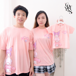 Carotyles Baju Atasan Kaos Couple Keluarga Family Wanita Anak Perempuan Laki Laki Pasangan Oversize Jumbo Lengan Pendek Panjang Korean Style Terbaru 3 KURO