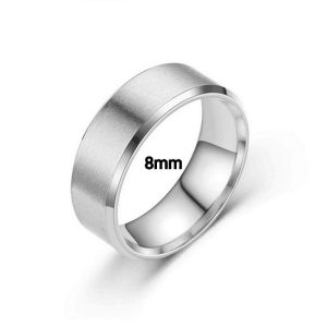 (Rg9) 磨砂Titanium steel matte ring black plain stainless steel mens and womens brushed ring ring do not fade